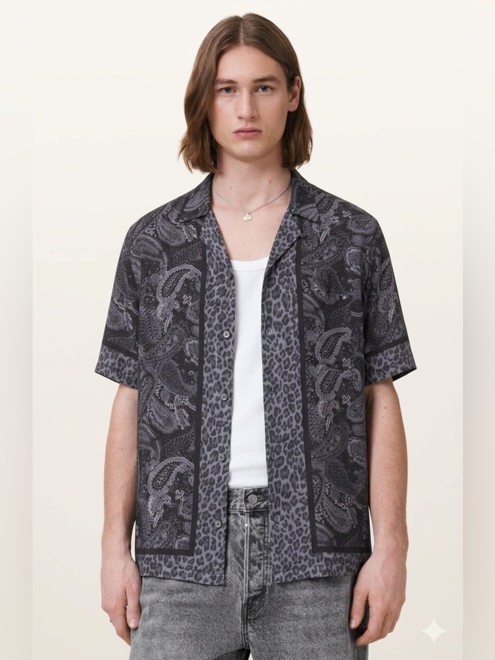 AllSaints Klubbe Paisley Shirt Black XL